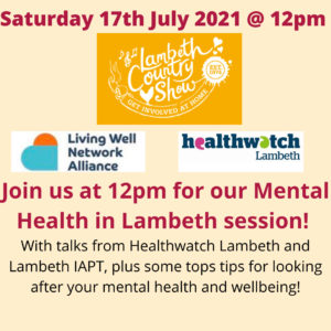 Getting mental health and wellbeing support in Lambeth